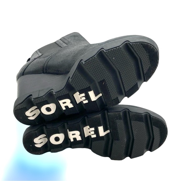 SOREL NWT WATERPROOF JOAN UPTOWN CHELSEA LUG BOOTS IN BLACK LEATHER 7.5 FIRM - Picture 5 of 10